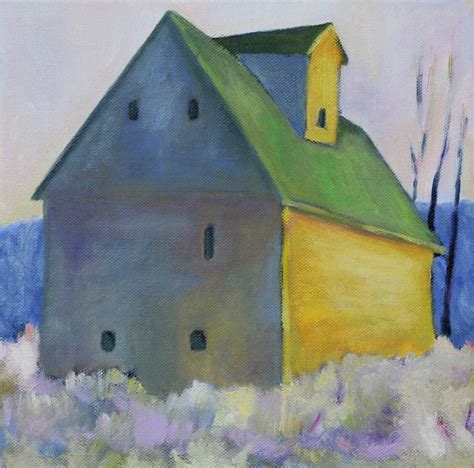 Barn With Green Roof Print of Original Oil Painting - Etsy