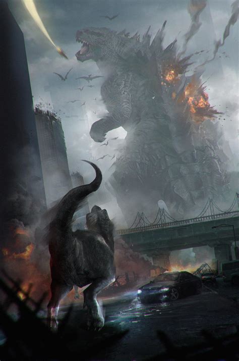 Godzilla Vs T Rex By Scott Shi Rgodzilla