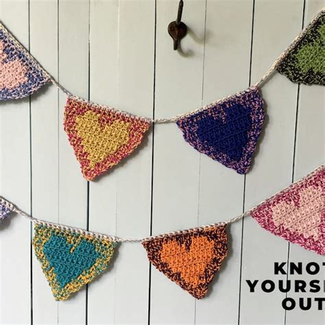 Crochet Heart Banner Etsy