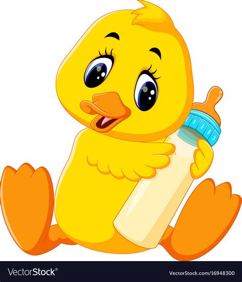 Cute baby duck cartoon Royalty Free Vector Image