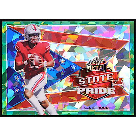 C J Stroud 2022 Leaf Draft And Prospects Metal State Pride Crystal