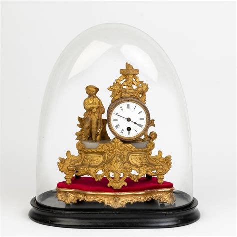 A Louis Xvi Gilded Spelter Figural Mantel Clock French Circa