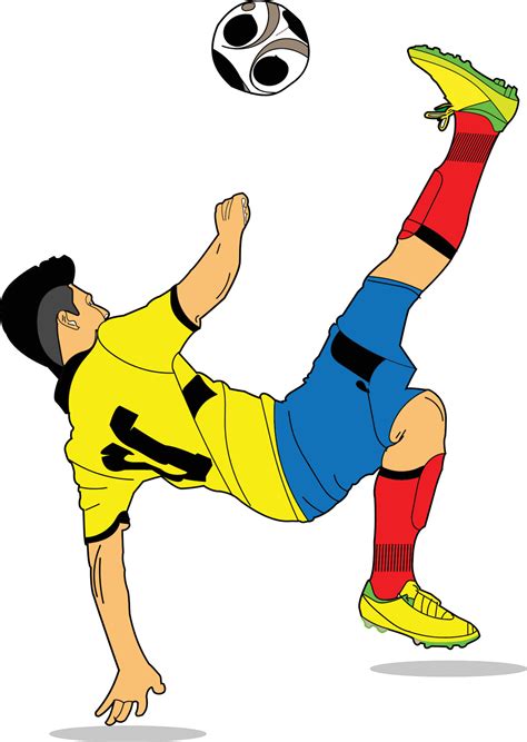 Bicycle Kick Football Sports Illustration Vector Free Download 5101966