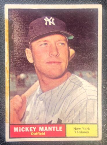 Mickey Mantle 1961 Topps 300 Vintage Baseball Trading Card Ebay