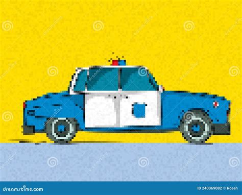 Pixel Art Police Car Stock Vector Illustration Of Design 240069082