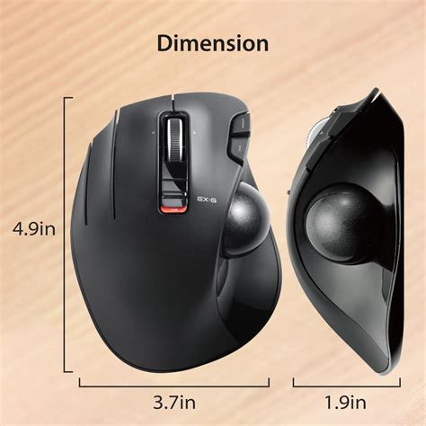 Elecom Ex G Left Handed Trackball Mouse 24ghz Wireless Thumb Control 6