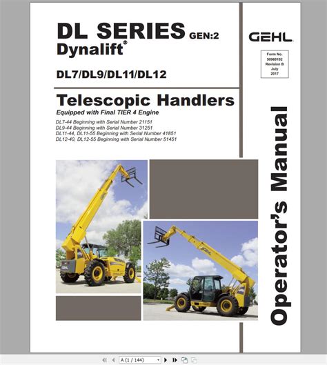 Gehl Telescopic Handlers Dl Dl Dl Dl Gen Operator S Manual