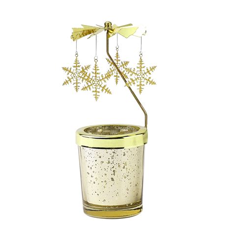 Matoen Christmas Rotary Candle Holder Metal Spinning Windmill