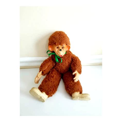 Vintage Brown Rubber Face Zippy Plush Monkey Mr Bim Rubber Etsy