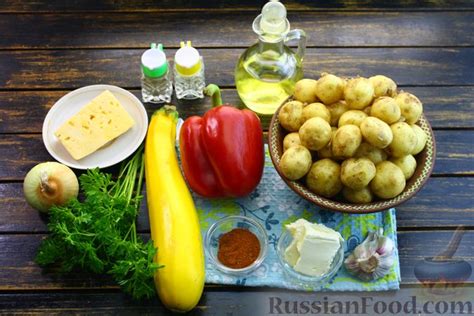 Рецепт: Молодой картофель с кабачками и сладким перцем (на сковороде ...