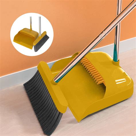 Asjyhkr Broom And Dustpan Set For Home With Long Handle Broom With Dustpan Combo Set Upright