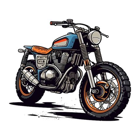 Ilustración vectorial de la silueta de una motocicleta Vector Premium