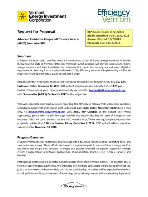 Fillable Online Request For Proposal Form Bidnet Fax Email Print