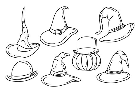 Halloween Witch Hat Coloring Pages