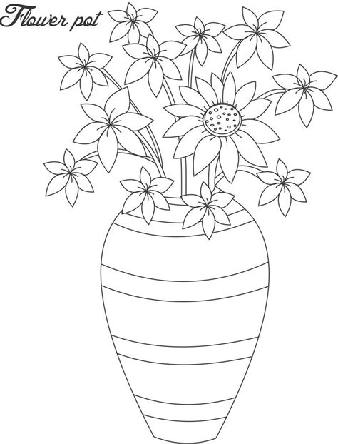 Flower Pot Drawing at GetDrawings | Free download