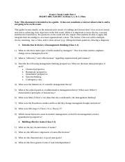 MGMT 1001 Fall 2017 Zhou Exam 1 Study Guide Part 1 1 Docx Exam 1