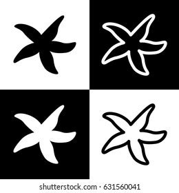 Sea Star Sign Vector Black White Vector De Stock Libre De Regal As