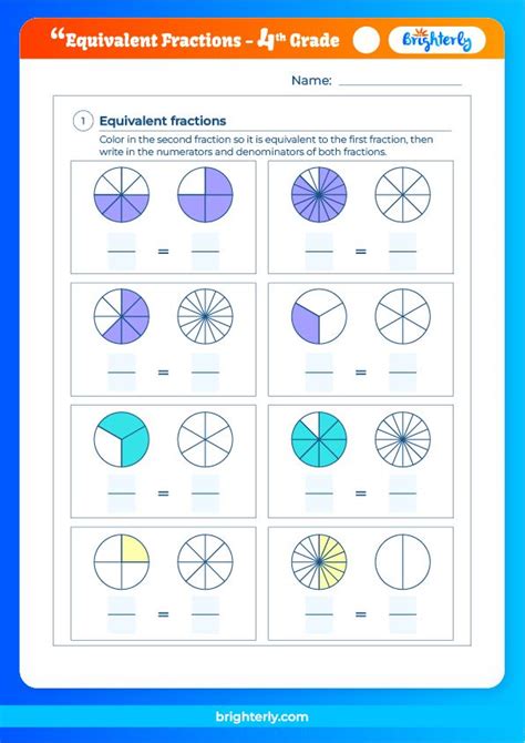 Fourth Grade Equivalent Fraction Worksheet