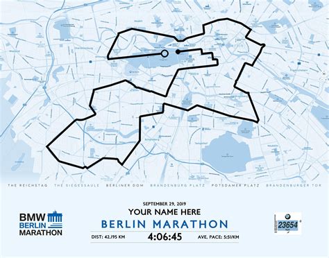 Berlin Marathon Route Map high Resolution Image File - Etsy UK