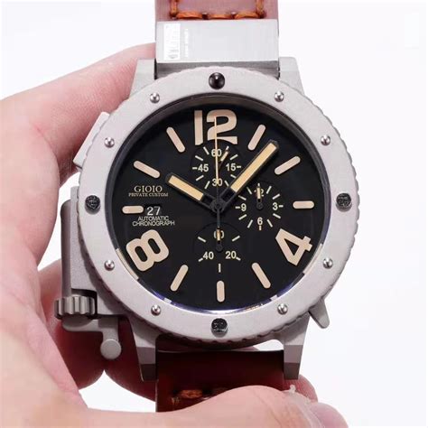 Reloj De Cuarzo Para Hombre Cron Grafo De Cuero Negro Y Marr N U