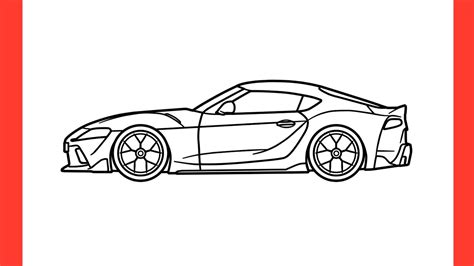 How To Draw A TOYOTA SUPRA A90 Step By Step Drawing Toyota Supra Mk5