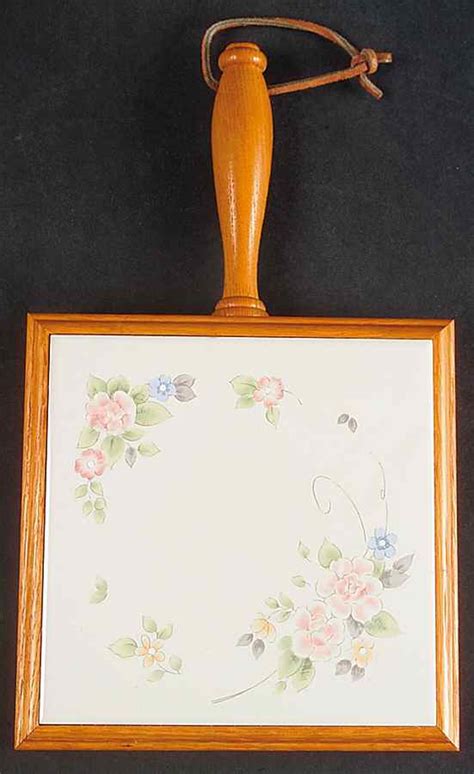 Tea Rose Wood Frame Trivet By Pfaltzgraff Replacements Ltd