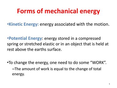 Forms Of Mechanical Energy Ppt Download