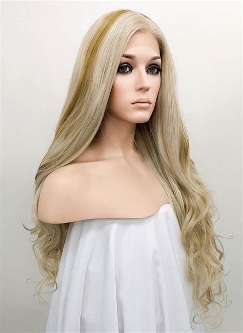 Wavy Mixed Ash Blonde Lace Front Synthetic Wig Lw675 Wig Is Fashion Ash Blonde Synthetic