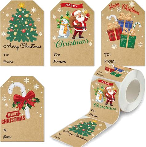 Amazon Christmas Gift Tags Stickers Self Adhesive 300 Merry