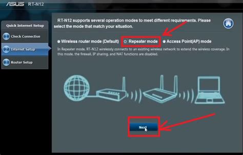 Asus Rt N Wifi Router Setup In Repeater Mode Configuration