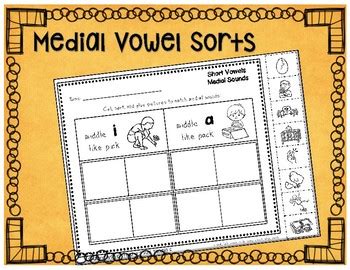 Medial Sounds Sorts By Just SO Sharon Oliver TPT