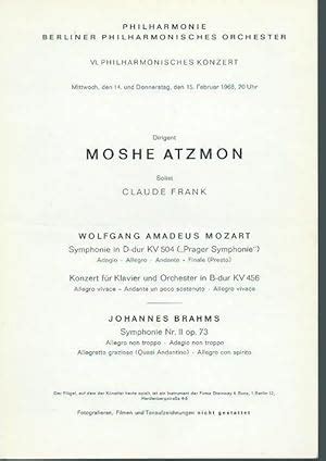 VI Philharmonisches Konzert Vom 14 Und 15 Februar 1968 Dirigent