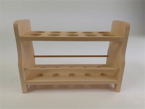 Test Tube Rack With 10 Wholes D 32 Mm Wood PHYWE