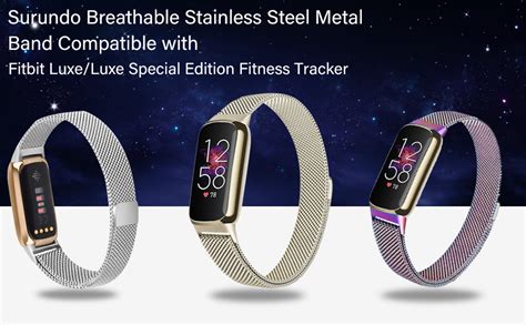 Surundo Compatible With Fitbit Luxe Straps For Women Men Magnetic