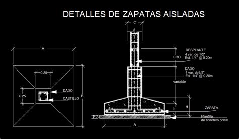 Plano De Zapata En AutoCAD Librería CAD