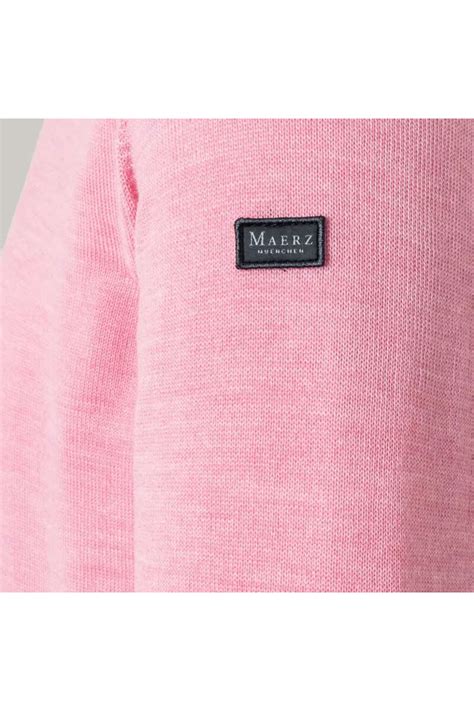 Maerz Superwash Classic Fit Herren Trui Ronde Hals Roze Overhemden