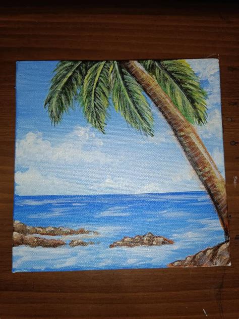 Beach Scene Acrylic Painting By Mishika7 On Deviantart