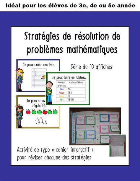 Stratégies de résolution de problèmes mathématiques Problèmes