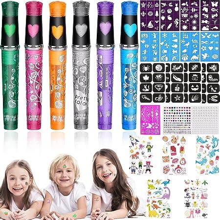 26 Stück Tattoo Stifte Kinder Glitzer Tattoo Gelstifte Set für Haut