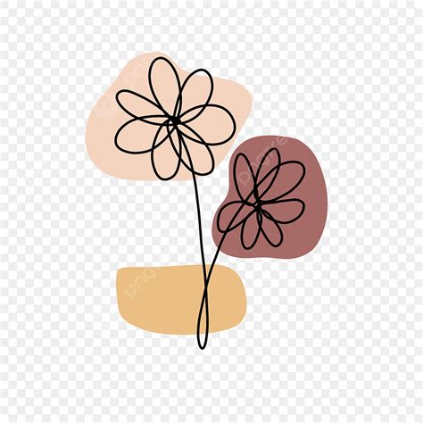 Minimalist Aesthetic Clipart Transparent PNG Hd Flower Line Art