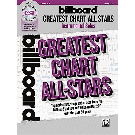 Alfred Billboard Greatest Chart All Stars Instrumental Solos Horn In F