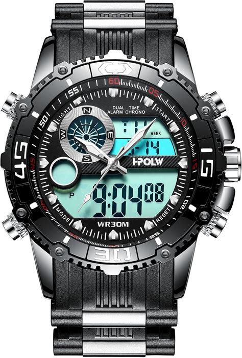 Montres de Sport Analogiques Numériques de Grand Visage des Hommes