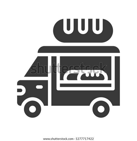 Bread Truck Vector Food Truck Solid Stock Vector Royalty Free