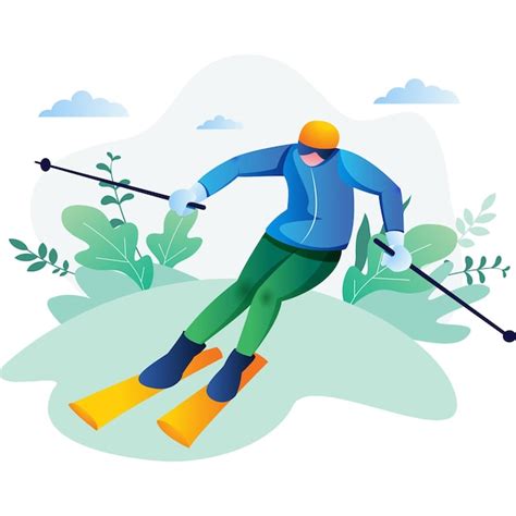 Premium Vector Skiing Snowboarders Vector Illustration