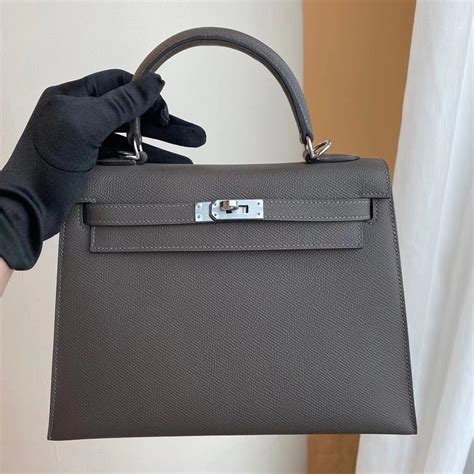 愛馬仕凱莉包 Hong Kong Hermes Kelly 25cm Epsom 8f 錫器灰 Etain 银扣 Qatar Kuwait