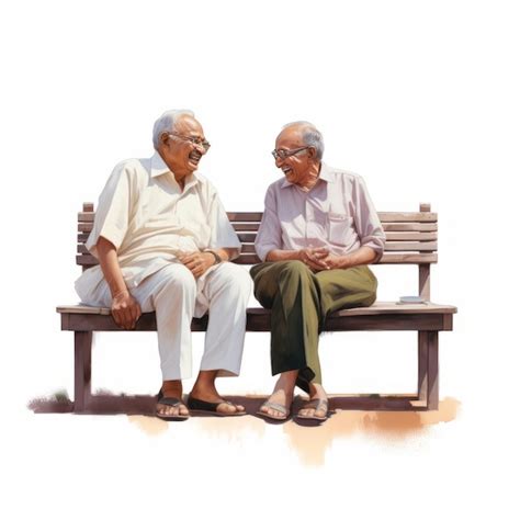 Premium Photo A Serene Encounter Two Indian Elderly Men Engaging In