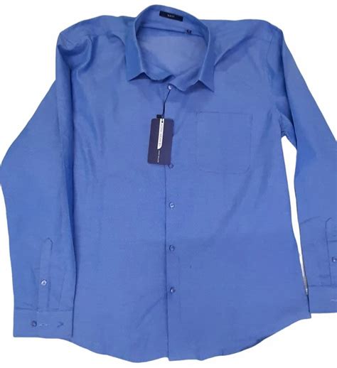 Plain Cotton Men Blue Shirt Full Sleeves Casual Wear At Rs 160 In Sohna