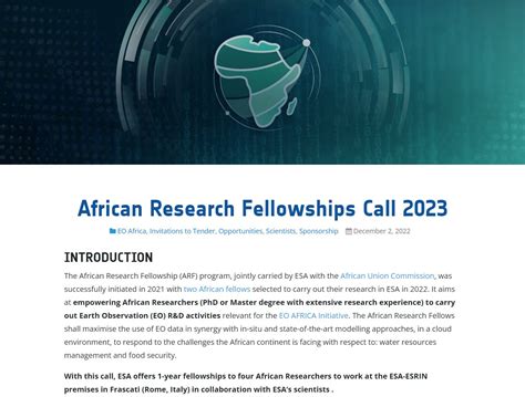 African Research Fellowships Call 2023 Eo Africa