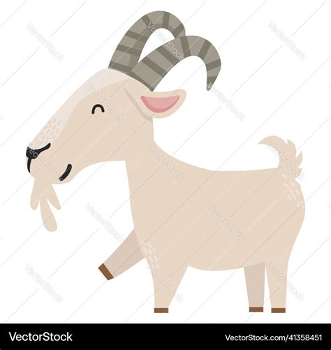 Cartoon Funny Goat Isolated On White Background Vector Image