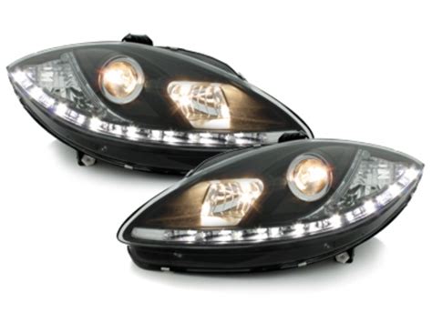 D Lite Headlights Suitable For Seat Leon P Daytime Running Light Black